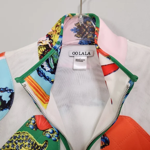 Oh La La Seashell Printed Quilted Scuba Mesh Combo Jacket, $320! Mixed Media - Picture 3 of 16